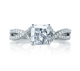 A. Jaffe Criss Crossover Cushion Cut Engagement Ring image 2