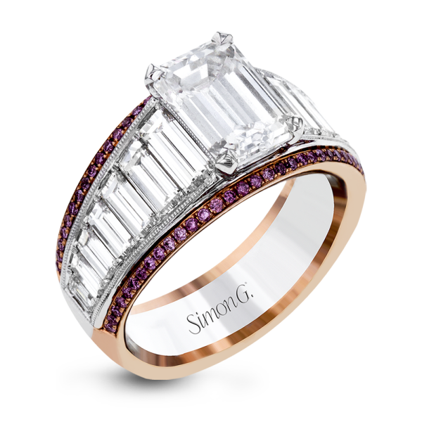 Simon G 18K Two-Tone Gold Baguette Diamond Engagement Ring MR2836