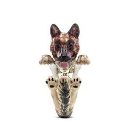 An irresistable gift for every German Shepherd dog owner from DOg Fever, dog hug ring in sterling silver.