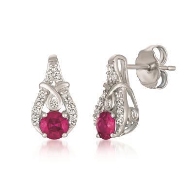 LeVian Passion Ruby Split Side Earrings with Vanilla Diamond Accents YQXM35