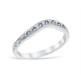 Diamond Venetian Crown Vintage Wedding Band image 1