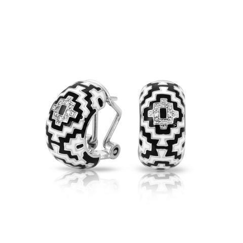 Belle Etoile Aztec Black and White Earrings image 2