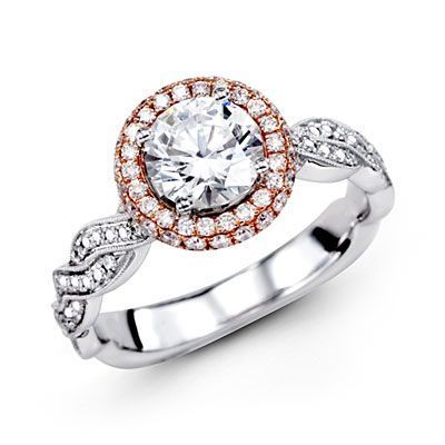 18K Rose & White Gold Simon G Engagement Ring