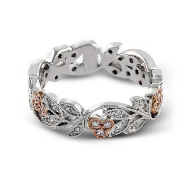 Zeghani White & Rose Gold Floral Band