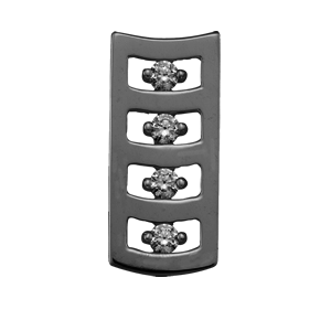 White gold Birthstone Necklace Bar Style 182 with 3 Stones