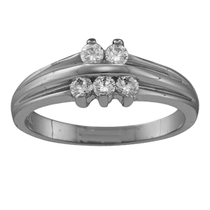 White gold Mothers Ring Style 45 Birthstone Ring with 5 Stones