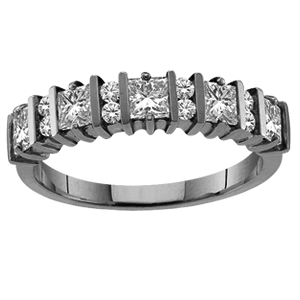 White gold Mothers Ring Style 67 Birthstone Ring with 5 Stones