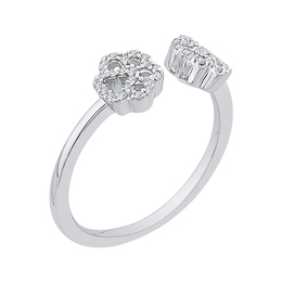 Paw Diamond Ring, Sterling Silver image 1