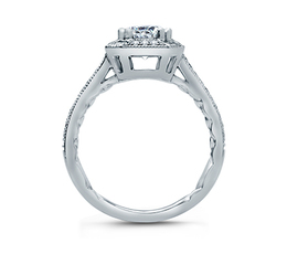 A. Jaffe Baguette Accent Halo Modern Vintage Engagement Ring image 2