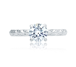A. Jaffe Quilted Shank Solitaire Engagement Ring image 3